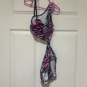 More Than Magic Pink and Black Zebra Print Swimsuit